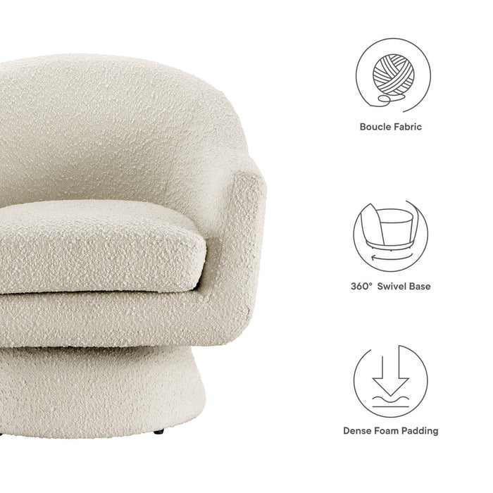 Astral Boucle Fabric Boucle Fabric Swivel Chair | Bohemian Home Decor