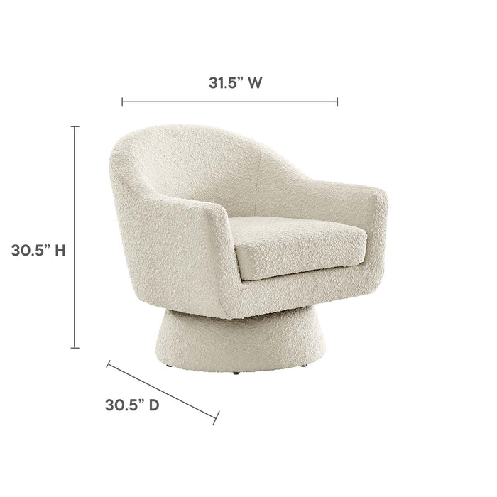 Astral Boucle Fabric Boucle Fabric Swivel Chair | Bohemian Home Decor