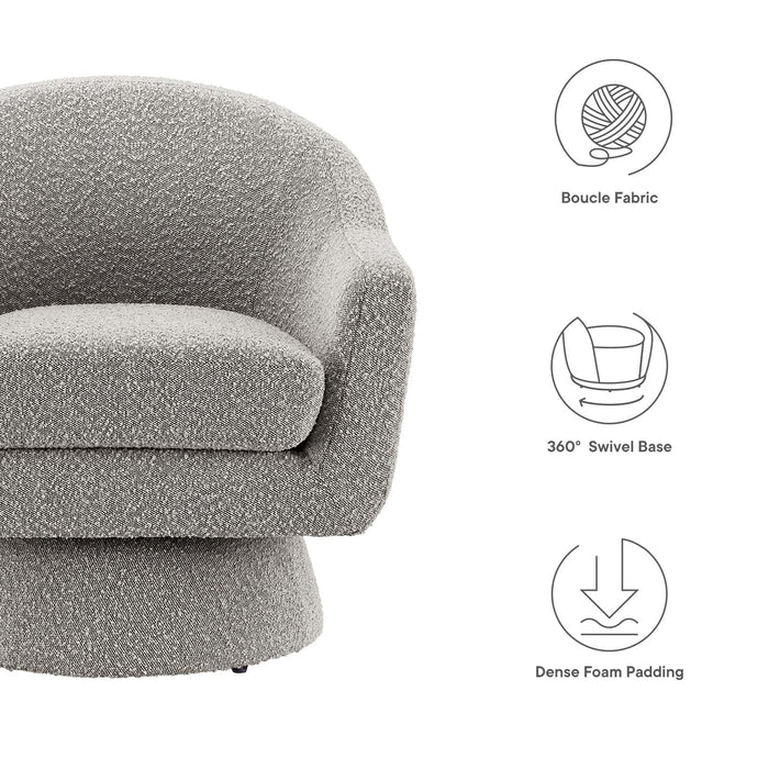Astral Boucle Fabric Boucle Fabric Swivel Chair | Bohemian Home Decor
