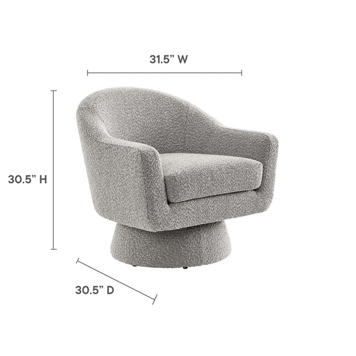 Astral Boucle Fabric Boucle Fabric Swivel Chair | Bohemian Home Decor