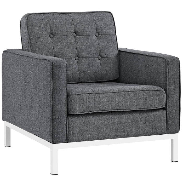 Armchair Loft Upholstered Fabric Armchair Gray -Free Shipping at Bohemian Home Decor