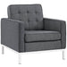 Armchair Loft Upholstered Fabric Armchair Gray -Free Shipping at Bohemian Home Decor