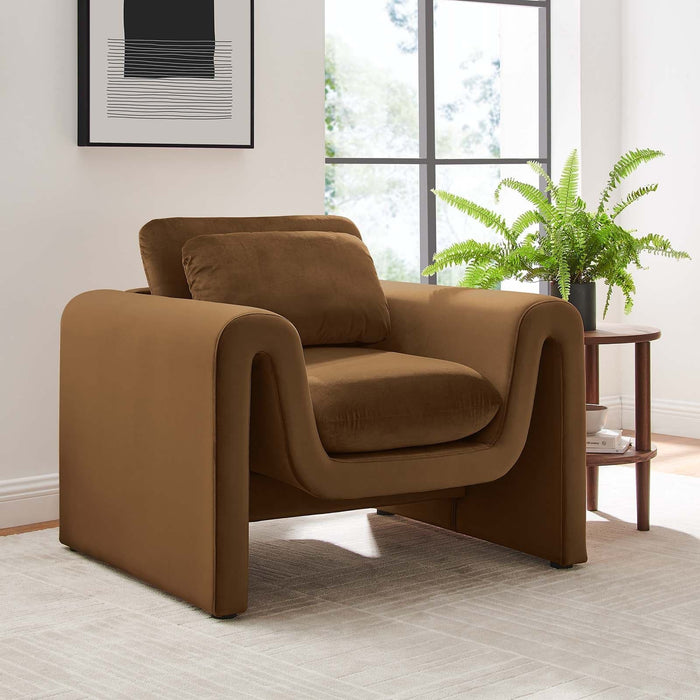 Waverly Performance Velvet Armchair | Bohemian Home Decor