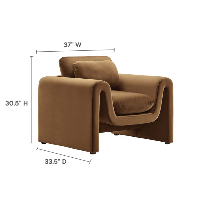 Waverly Performance Velvet Armchair | Bohemian Home Decor