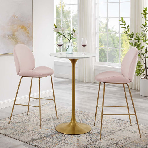 Lippa 28" Round Artificial Marble Bar Table III | Bohemian Home Decor