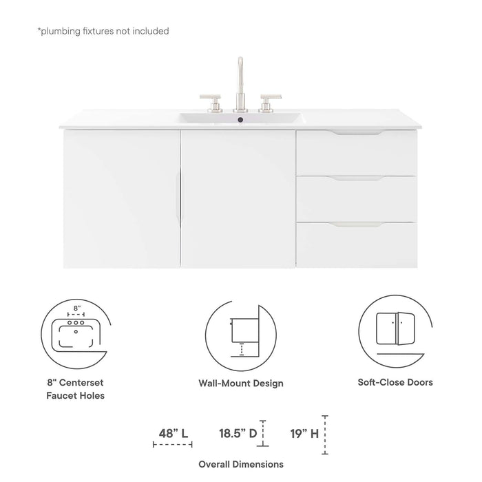 Vitality 48" Bathroom Vanity Cabinet (Sink Basin Not Included) | Bohemian Home Decor