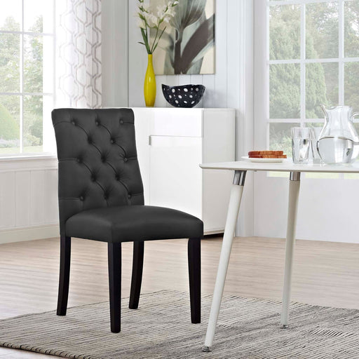 Duchess Button Tufted Vegan Leather Dining Chair | Bohemian Home Decor