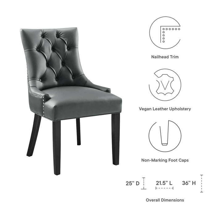Dining Chair Regent Tufted Vegan Leather Dining Chair -Free Shipping at Bohemian Home Decor