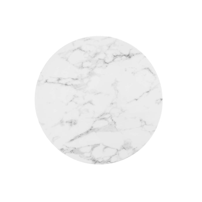 Lippa 28" Round Artificial Marble Dining Table | Bohemian Home Decor