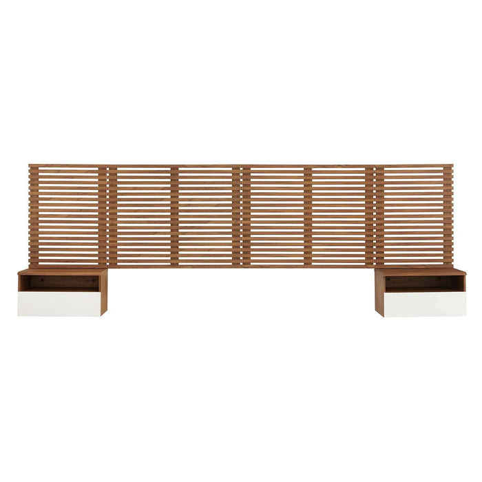 Render Wall Mount Headboard and Modern Nightstands (King Size) | Bohemian Home Decor