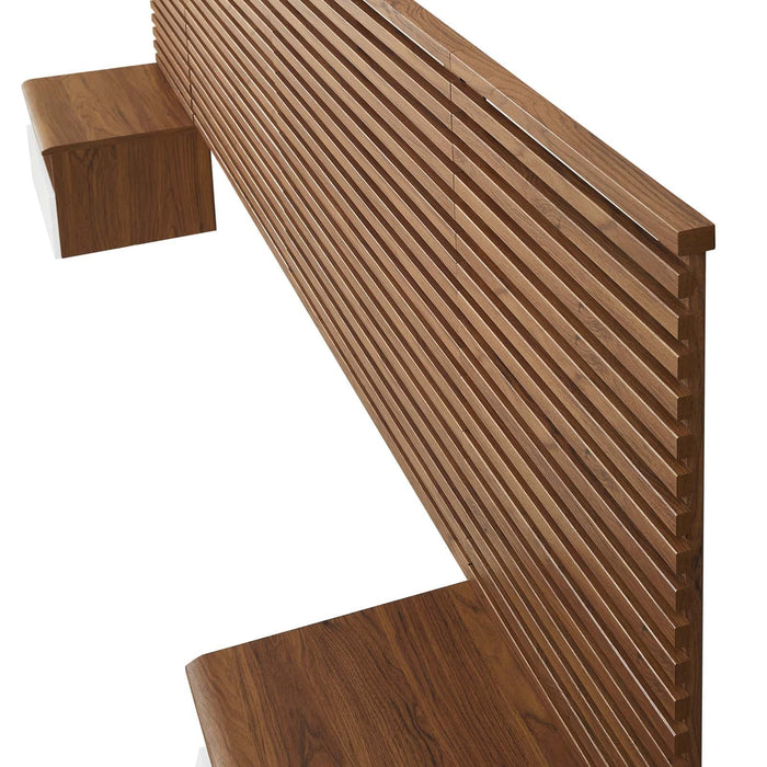 Render Wall Mount Headboard and Modern Nightstands (King Size) | Bohemian Home Decor