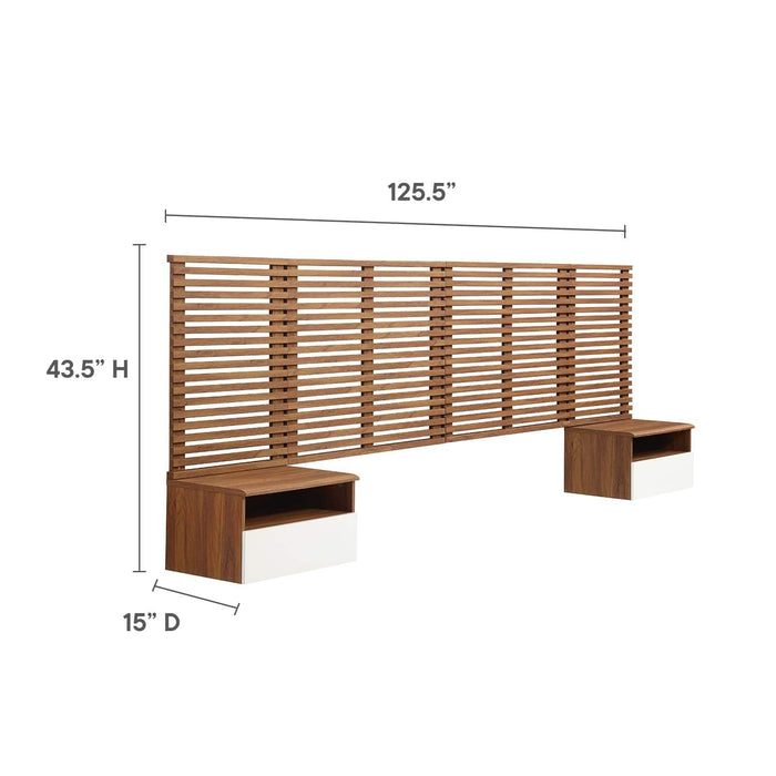 Render Wall Mount Headboard and Modern Nightstands (King Size) | Bohemian Home Decor