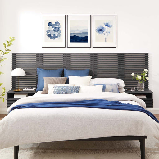 Render Wall Mount Headboard and Modern Nightstands (Queen Size) | Bohemian Home Decor