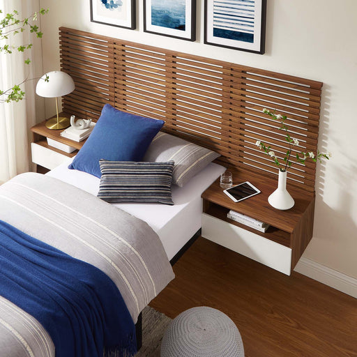 Render Wall Mount Twin Headboard and Modern Nightstands (Twin Size) | Bohemian Home Decor