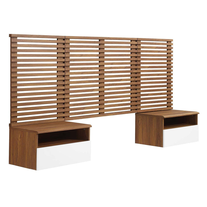 Render Wall Mount Twin Headboard and Modern Nightstands (Twin Size) | Bohemian Home Decor