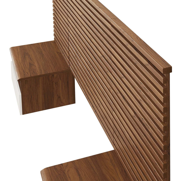 Render Wall Mount Twin Headboard and Modern Nightstands (Twin Size) | Bohemian Home Decor
