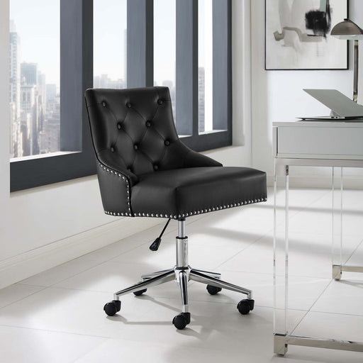 Office Chairs Regent Tufted Button Swivel Faux Leather Office Chair -Free Shipping at Bohemian Home Decor