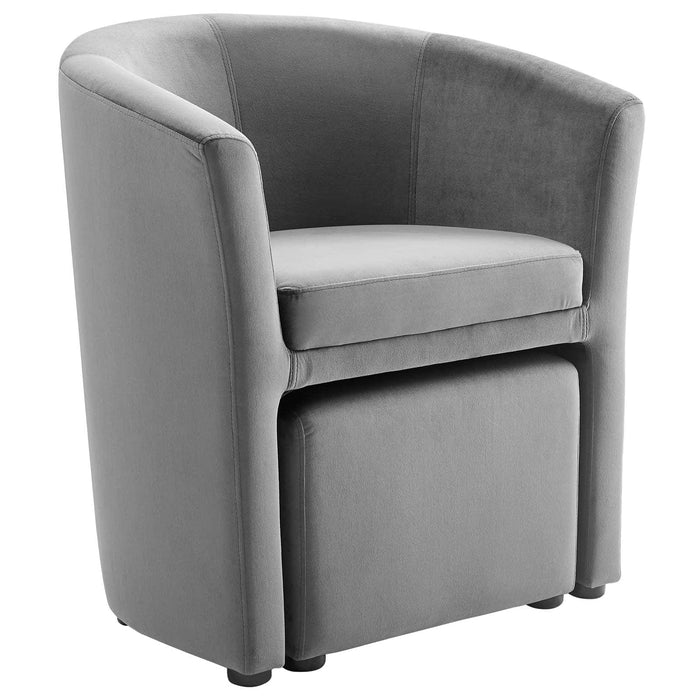 Divulge Performance Velvet Arm Chair and Ottoman Set | Bohemian Home Decor