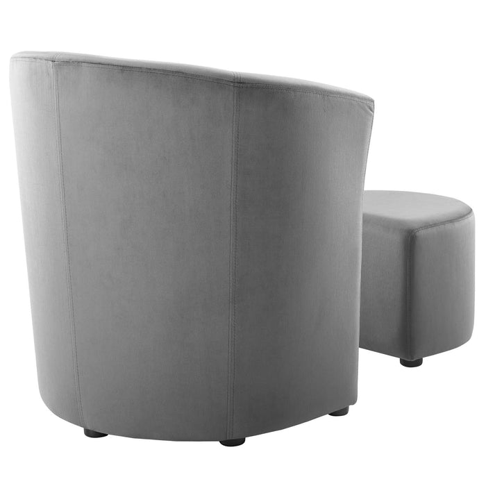 Divulge Performance Velvet Arm Chair and Ottoman Set | Bohemian Home Decor
