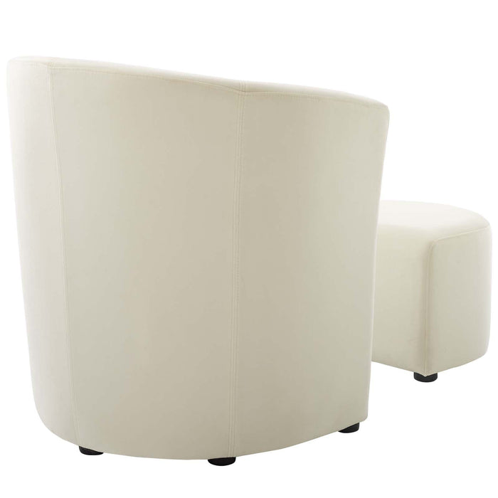 Divulge Performance Velvet Arm Chair and Ottoman Set | Bohemian Home Decor