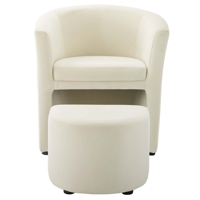 Divulge Performance Velvet Arm Chair and Ottoman Set | Bohemian Home Decor