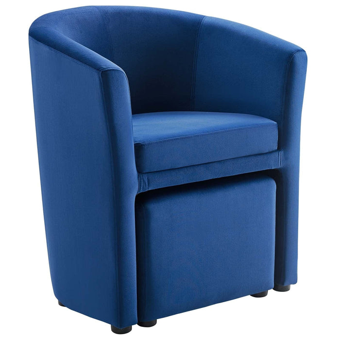 Divulge Performance Velvet Arm Chair and Ottoman Set | Bohemian Home Decor