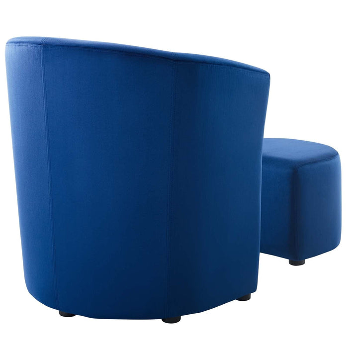 Divulge Performance Velvet Arm Chair and Ottoman Set | Bohemian Home Decor