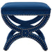 Expound Upholstered Nailhead Trim Performance Velvet Ottoman | Bohemian Home Decor