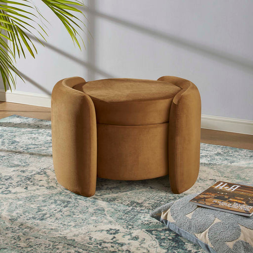 Nebula Upholstered Performance Velvet Ottoman | Bohemian Home Decor