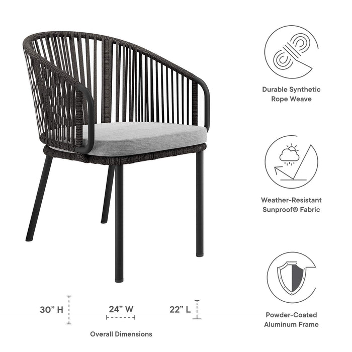 Outdoor Armchair Harbor Outdoor Patio Armchair Charcoal Gray -Free Shipping at Bohemian Home Decor