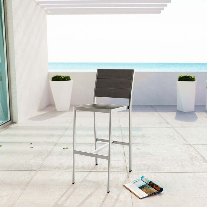 Shore Outdoor Patio Aluminum Armless Bar Stool | Bohemian Home Decor