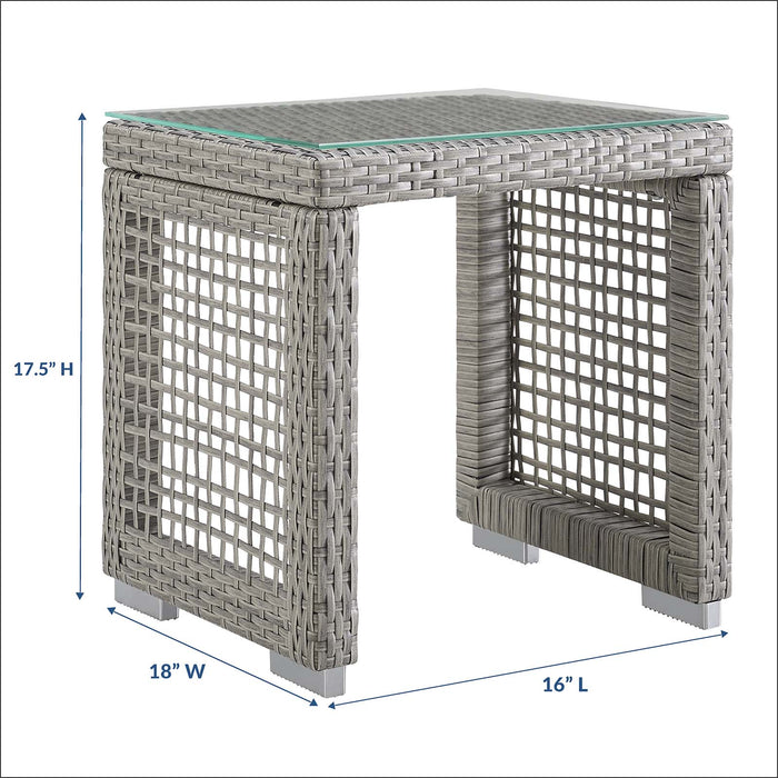 Aura Outdoor Patio Wicker Rattan Side Table | Bohemian Home Decor