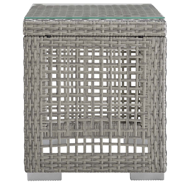 Aura Outdoor Patio Wicker Rattan Side Table | Bohemian Home Decor