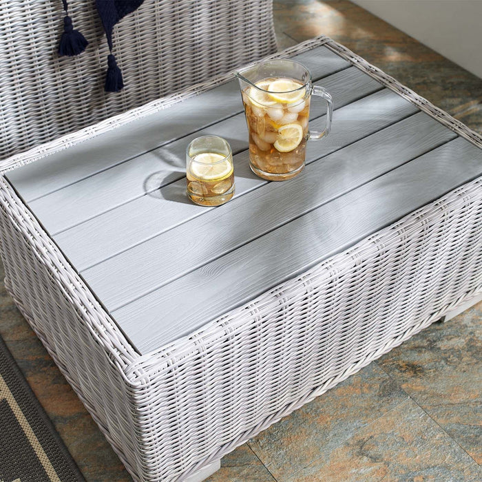 Conway 32" Outdoor Patio Wicker Rattan Coffee Table | Bohemian Home Decor