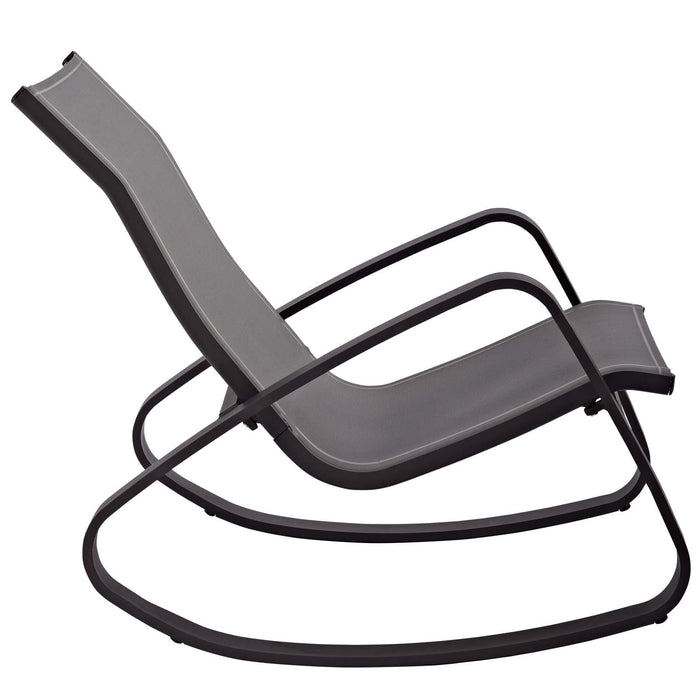 Traveler Rocking Outdoor Patio Mesh Sling Lounge Chair | Bohemian Home Decor