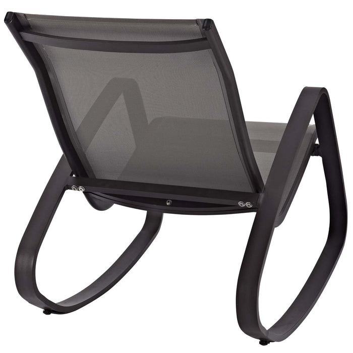 Traveler Rocking Outdoor Patio Mesh Sling Lounge Chair | Bohemian Home Decor