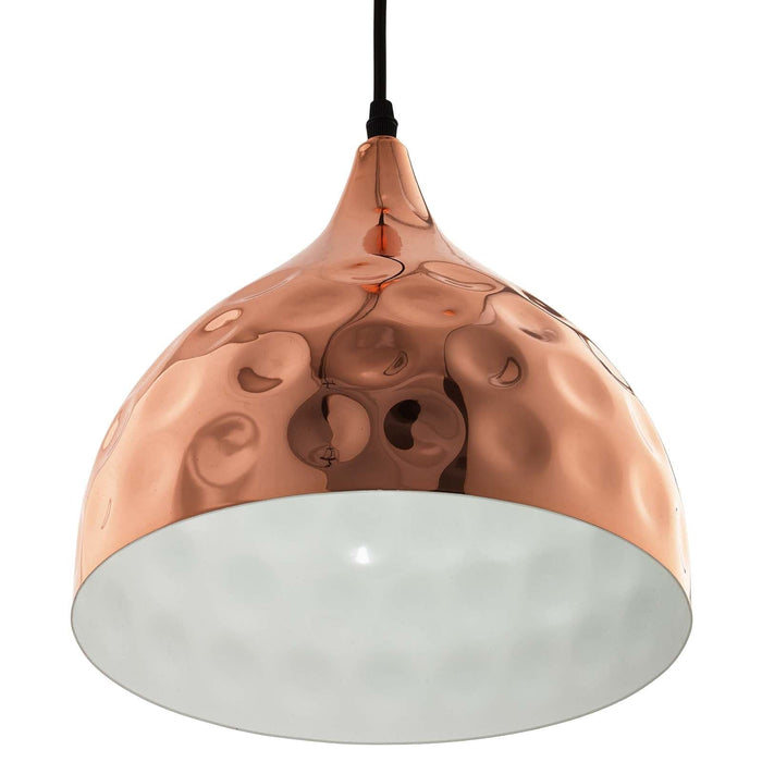 Dimple 11" Bell-Shaped Rose Gold Pendant Light | Bohemian Home Decor