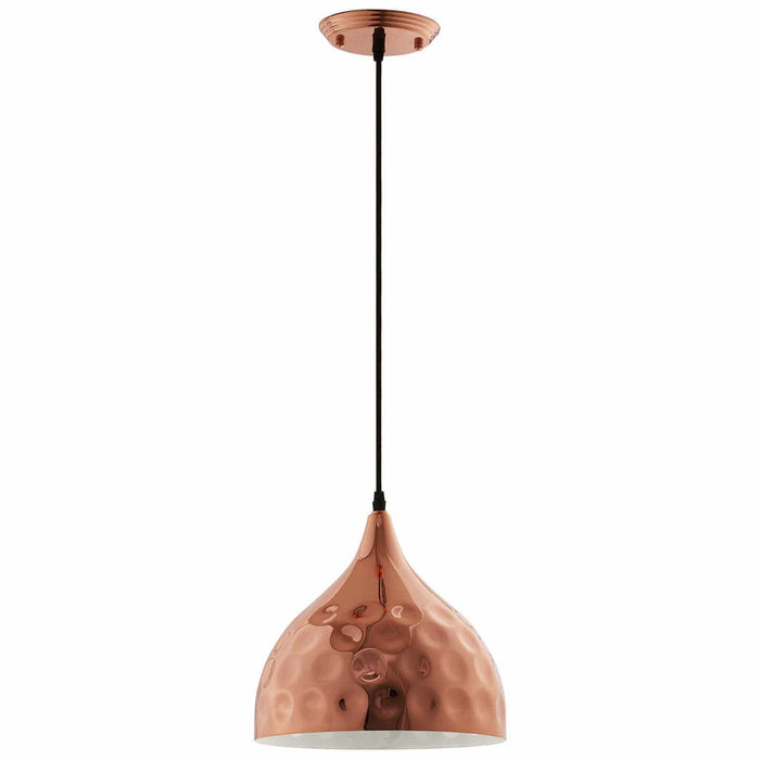 Dimple 11" Bell-Shaped Rose Gold Pendant Light | Bohemian Home Decor