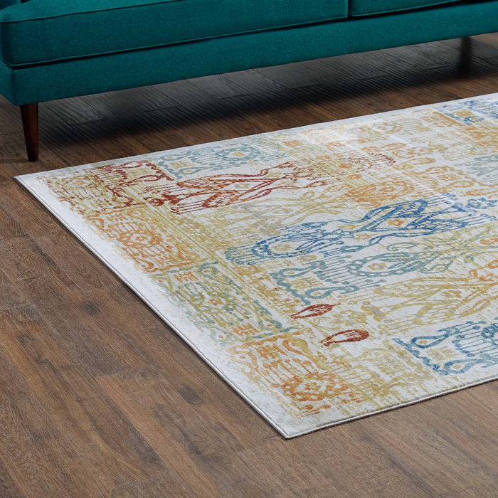 Solimar Distressed Southwestern Aztec Area Rug | Bohemian Home Decor