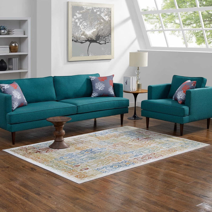 Solimar Distressed Southwestern Aztec Area Rug | Bohemian Home Decor