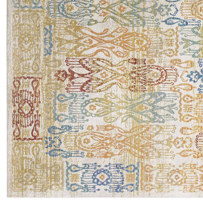 Solimar Distressed Southwestern Aztec Area Rug | Bohemian Home Decor