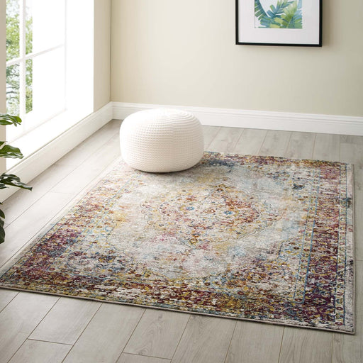 Success Merritt Transitional Distressed Floral Persian Medallion Area Rug | Bohemian Home Decor