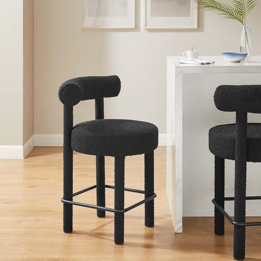 Toulouse Boucle Fabric Counter Stool | Bohemian Home Decor
