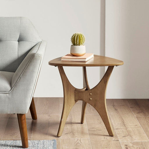 Blaze Triangle Wood Side Table | Bohemian Home Decor