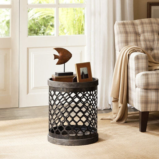 Cirque Reclaimed Quatrefoil Metal Drum | Bohemian Home Decor