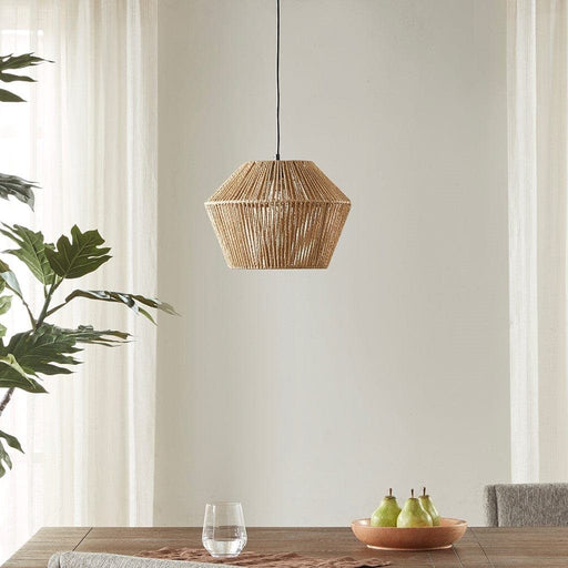 Ramsey Natural Woven Rope Pendant | Bohemian Home Decor