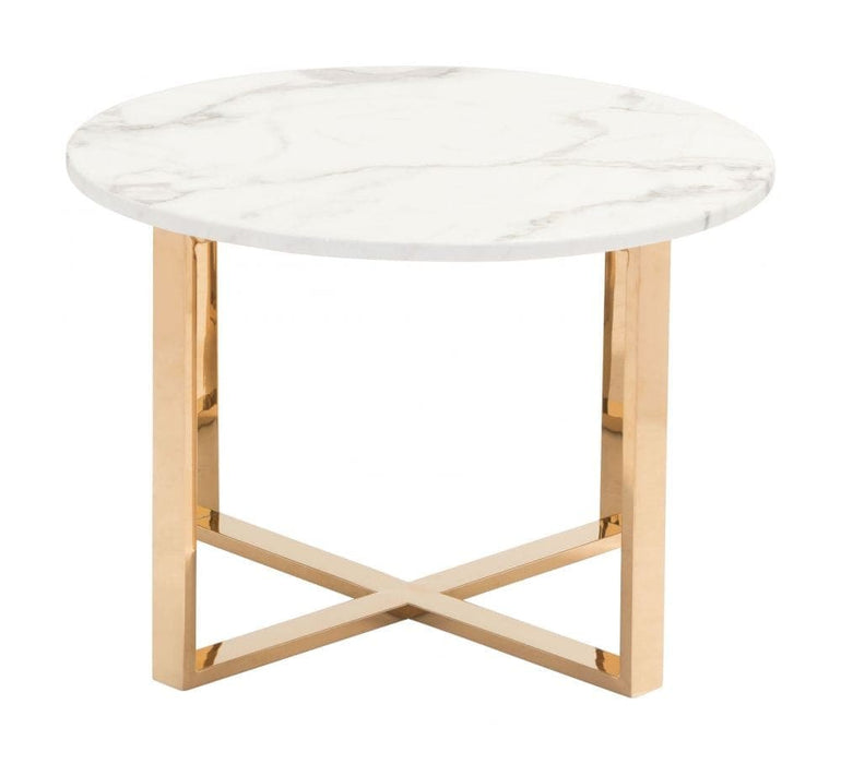 Globe End Table White & Gold | Bohemian Home Decor