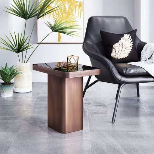 Marcos Side Table Black & Antique Bronze | Bohemian Home Decor