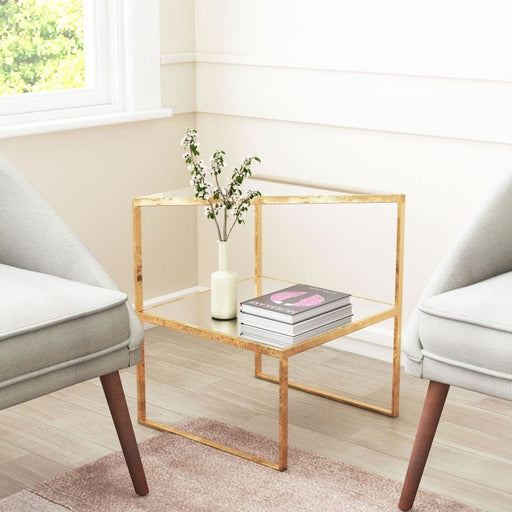 Planes Side Table Gold | Bohemian Home Decor