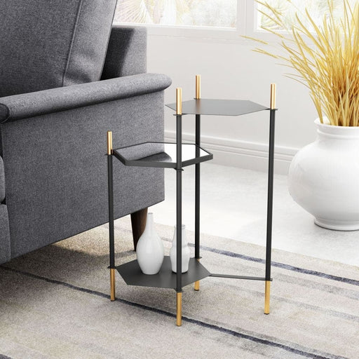 William Side Table Gold & Black | Bohemian Home Decor
